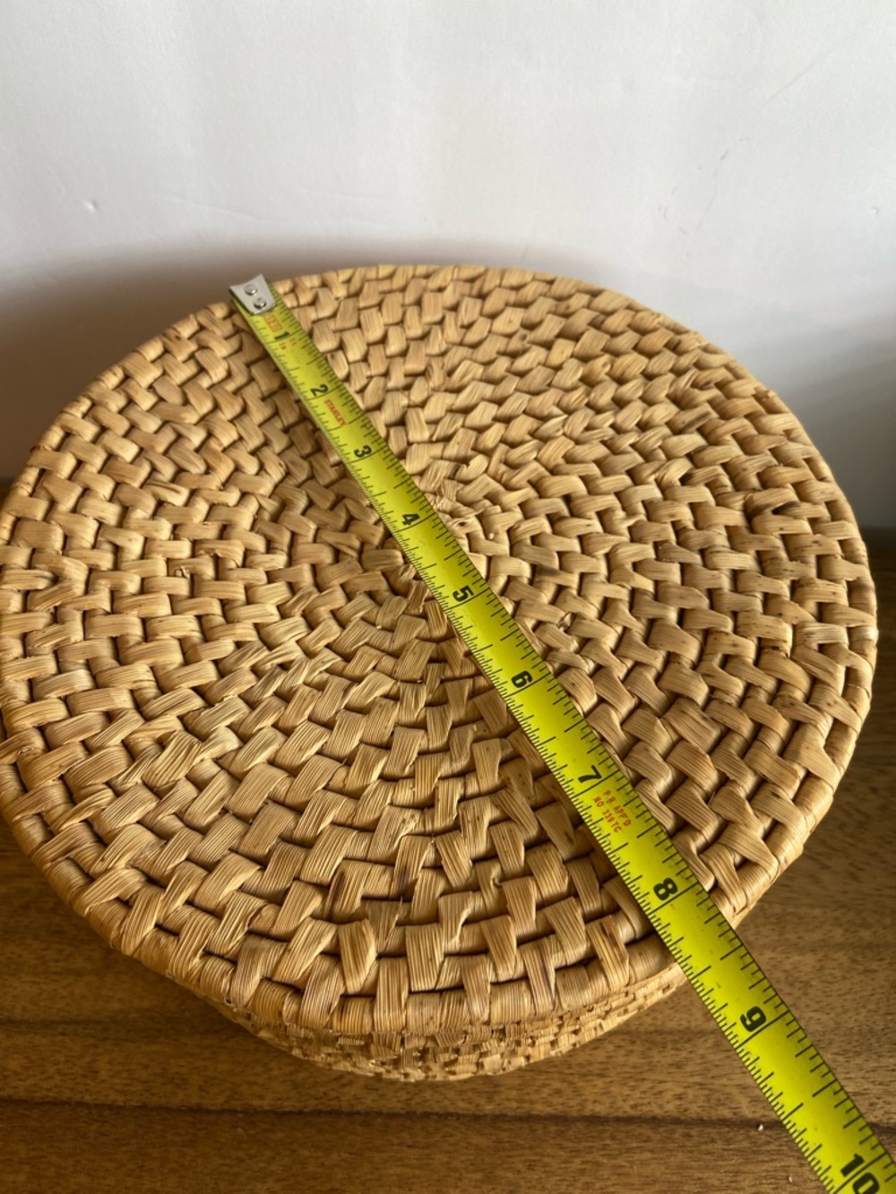 Vintage Wicker Basket Trivet Set Lidded Box Boho Decor - Picture 9 of 15